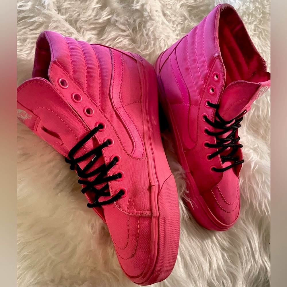 Neon Pink Vans High Tops